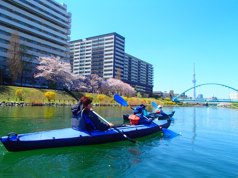 東京お花見カヌー　スカイツリー　EARTH